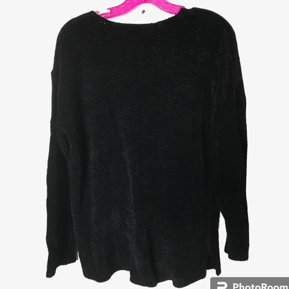 Black Chenille Pullover Sweater, Large - NWT - Picture 5 of 6